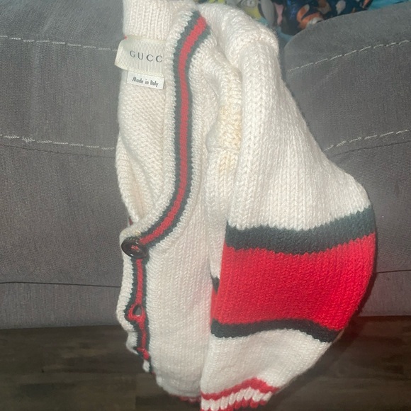 Gucci Red, Green and Cream cardigan for a toddler girl/boy - Picture 3 of 4